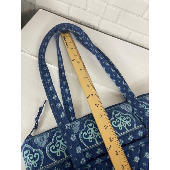 Croft & Barrow Quilted Fabric Shoulder Bag Blue Geometric Pattern - Picture 12 of 12